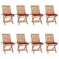 vidaXL Klappbare Gartenstühle mit Kissen 8 Stk. Massivholz Teak vidaXL Klappbare Gartenstühle mit Kissen 8 Stk. Massivholz Teak