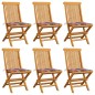 vidaXL Gartenstühle mit Kissen 6 Stk. Rot Karomuster Massivholz Teak vidaXL Gartenstühle mit Kissen 6 Stk. Rot Karomuster Massivholz Teak