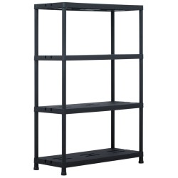 vidaXL Lagerregal Schwarz 220 kg 90 x 40 x 138 cm Kunststoff