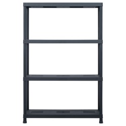 vidaXL Lagerregal Schwarz 220 kg 90 x 40 x 138 cm Kunststoff