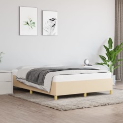 vidaXL Bettgestell ohne Matratze Creme 140x190 cm Stoff
