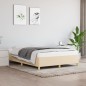 vidaXL Bettgestell ohne Matratze Creme 140x190 cm Stoff vidaXL Bettgestell ohne Matratze Creme 140x190 cm Stoff