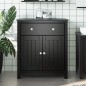 vidaXL Badschrank BERG Schwarz 69,5x34x80 cm Massivholz Kiefer vidaXL Badschrank BERG Schwarz 69,5x34x80 cm Massivholz Kiefer