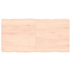 vidaXL Tischplatte 120x60x4 cm Massivholz Eiche Unbehandelt Baumkante