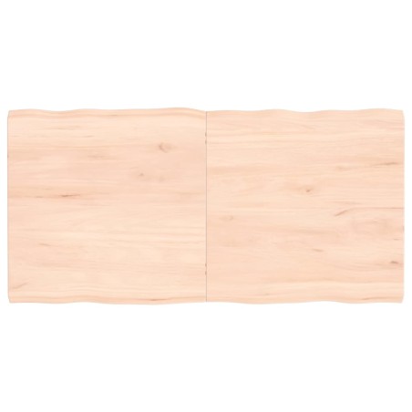 vidaXL Tischplatte 120x60x4 cm Massivholz Eiche Unbehandelt Baumkante