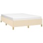vidaXL Bettgestell ohne Matratze Creme 140x190 cm Stoff vidaXL Bettgestell ohne Matratze Creme 140x190 cm Stoff