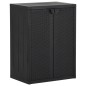 vidaXL Gartenschrank Schwarz 65x45x88 cm PP Rattan-Optik vidaXL Gartenschrank Schwarz 65x45x88 cm PP Rattan-Optik