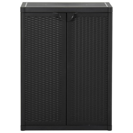 vidaXL Gartenschrank Schwarz 65x45x88 cm PP Rattan-Optik