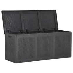vidaXL Garten-Aufbewahrungsbox 270 L Schwarz PP Rattan