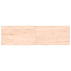 vidaXL Tischplatte 140x40x4 cm Massivholz Eiche Unbehandelt Baumkante