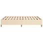 vidaXL Bettgestell ohne Matratze Creme 140x190 cm Stoff vidaXL Bettgestell ohne Matratze Creme 140x190 cm Stoff