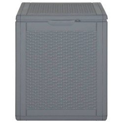 vidaXL Gartentruhe Grau PP Rattan 90 L