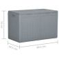 vidaXL Garten-Aufbewahrungsbox 180 L Grau PP Rattan vidaXL Garten-Aufbewahrungsbox 180 L Grau PP Rattan