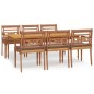 vidaXL 7-tlg. Garten-Essgruppe mit Kissen Massivholz Teak vidaXL 7-tlg. Garten-Essgruppe mit Kissen Massivholz Teak