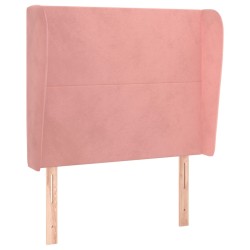 vidaXL Kopfteil mit Ohren Rosa 83x23x118/128 cm Samt