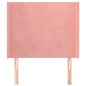 vidaXL Kopfteil mit Ohren Rosa 83x16x118/128 cm Samt