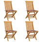 vidaXL Gartenstühle Rote Karomuster-Kissen 4 Stk. Massivholz Teak vidaXL Gartenstühle Rote Karomuster-Kissen 4 Stk. Massivholz Teak