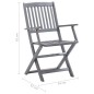 vidaXL Klappbare Gartenstühle 4 Stk. mit Kissen Massivholz Akazie vidaXL Klappbare Gartenstühle 4 Stk. mit Kissen Massivholz Akazie