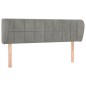 vidaXL Kopfteil mit Ohren Hellgrau 147x23x78/88 cm Samt