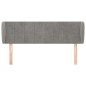 vidaXL Kopfteil mit Ohren Hellgrau 147x23x78/88 cm Samt