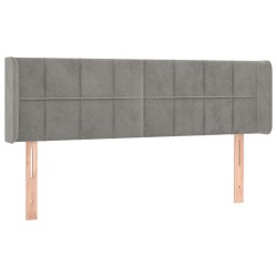 vidaXL Kopfteil mit Ohren Hellgrau 147x16x78/88 cm Samt