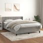vidaXL Boxspringbett mit Matratze Hellgrau 140x200 cm Samt vidaXL Boxspringbett mit Matratze Hellgrau 140x200 cm Samt