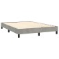 vidaXL Boxspringbett mit Matratze Hellgrau 140x200 cm Samt vidaXL Boxspringbett mit Matratze Hellgrau 140x200 cm Samt