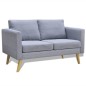 vidaXL Sofa Set 2-Sitzer und 3-Sitzer Stoff Hellgrau vidaXL Sofa Set 2-Sitzer und 3-Sitzer Stoff Hellgrau