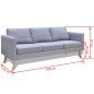 vidaXL Sofa Set 2-Sitzer und 3-Sitzer Stoff Hellgrau vidaXL Sofa Set 2-Sitzer und 3-Sitzer Stoff Hellgrau