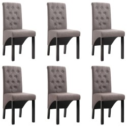 vidaXL Esszimmerstühle 6 Stk. Taupe Stoff
