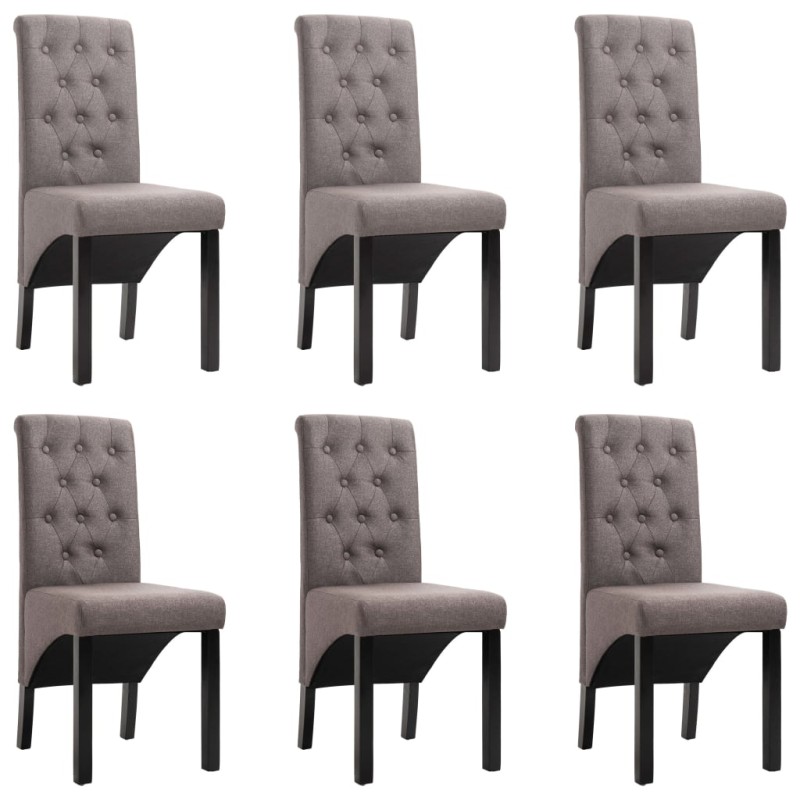 vidaXL Esszimmerstühle 6 Stk. Taupe Stoff vidaXL Esszimmerstühle 6 Stk. Taupe Stoff