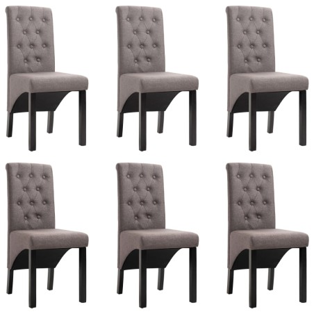 vidaXL Esszimmerstühle 6 Stk. Taupe Stoff