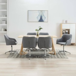 vidaXL Esszimmerstühle Drehbar 6 Stk. Hellgrau Stoff