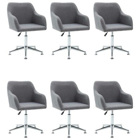 vidaXL Esszimmerstühle Drehbar 6 Stk. Hellgrau Stoff