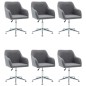 vidaXL Esszimmerstühle Drehbar 6 Stk. Hellgrau Stoff vidaXL Esszimmerstühle Drehbar 6 Stk. Hellgrau Stoff