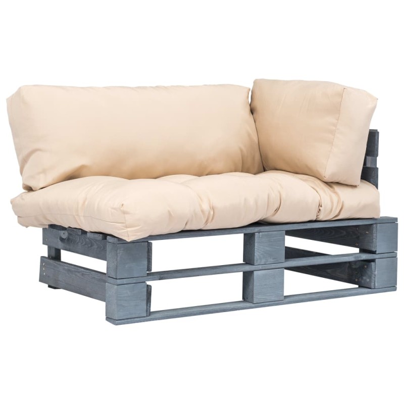 vidaXL Outdoor-Sofa Paletten mit Kissen in Sandfarben Kiefernholz vidaXL Outdoor-Sofa Paletten mit Kissen in Sandfarben Kiefernholz