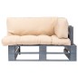 vidaXL Outdoor-Sofa Paletten mit Kissen in Sandfarben Kiefernholz vidaXL Outdoor-Sofa Paletten mit Kissen in Sandfarben Kiefernholz