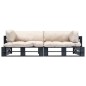 vidaXL 2-tlg. Outdoor-Sofa-Set Paletten Kissen Sandfarben Kiefernholz vidaXL 2-tlg. Outdoor-Sofa-Set Paletten Kissen Sandfarben Kiefernholz