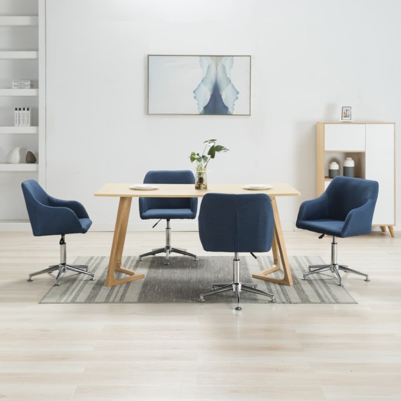 vidaXL Esszimmerstühle Drehbar 4 Stk. Blau Stoff vidaXL Esszimmerstühle Drehbar 4 Stk. Blau Stoff