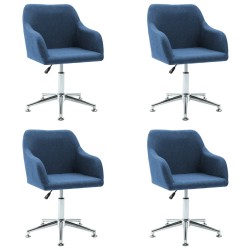 vidaXL Esszimmerstühle Drehbar 4 Stk. Blau Stoff