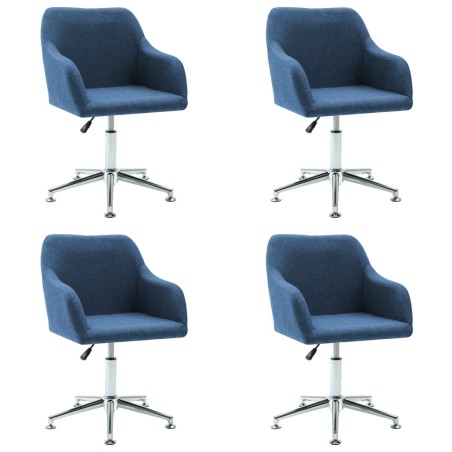 vidaXL Esszimmerstühle Drehbar 4 Stk. Blau Stoff