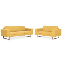 vidaXL 2-tlg. Sofagarnitur Stoff Gelb