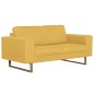 vidaXL 2-tlg. Sofagarnitur Stoff Gelb vidaXL 2-tlg. Sofagarnitur Stoff Gelb