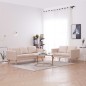 vidaXL 2-tlg. Sofagarnitur Stoff Cremeweiß vidaXL 2-tlg. Sofagarnitur Stoff Cremeweiß