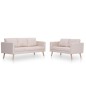 vidaXL 2-tlg. Sofagarnitur Stoff Cremeweiß vidaXL 2-tlg. Sofagarnitur Stoff Cremeweiß
