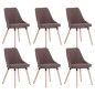 vidaXL Esszimmerstühle 6 Stk. Braun Stoff vidaXL Esszimmerstühle 6 Stk. Braun Stoff