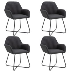 vidaXL Esszimmerstühle 4 Stk. Schwarz Stoff
