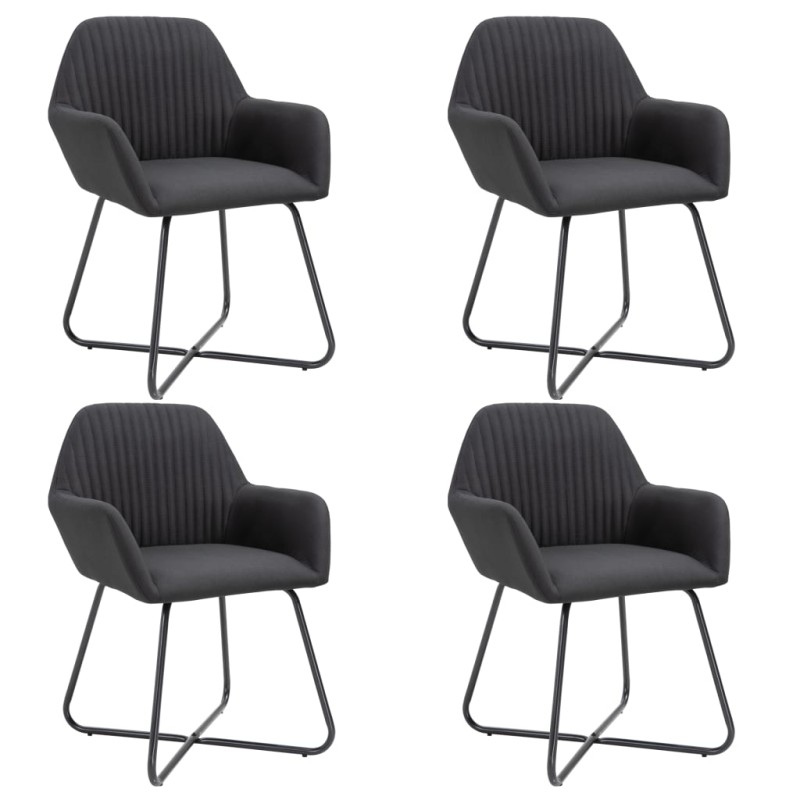 vidaXL Esszimmerstühle 4 Stk. Schwarz Stoff vidaXL Esszimmerstühle 4 Stk. Schwarz Stoff