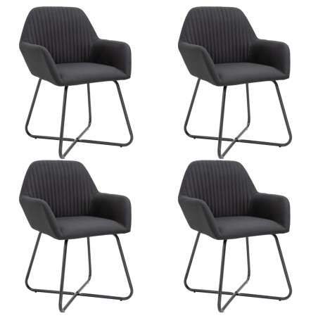 vidaXL Esszimmerstühle 4 Stk. Schwarz Stoff