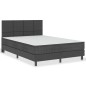 vidaXL Boxspringbett Dunkelgrau Stoff 140x200 cm vidaXL Boxspringbett Dunkelgrau Stoff 140x200 cm